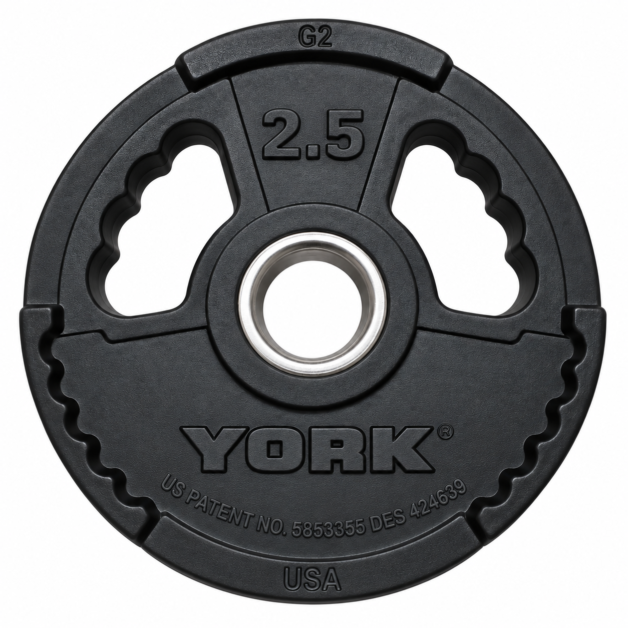 York Barbell G2 Rubber Olympic Weight Plates - Singles - Matte Black