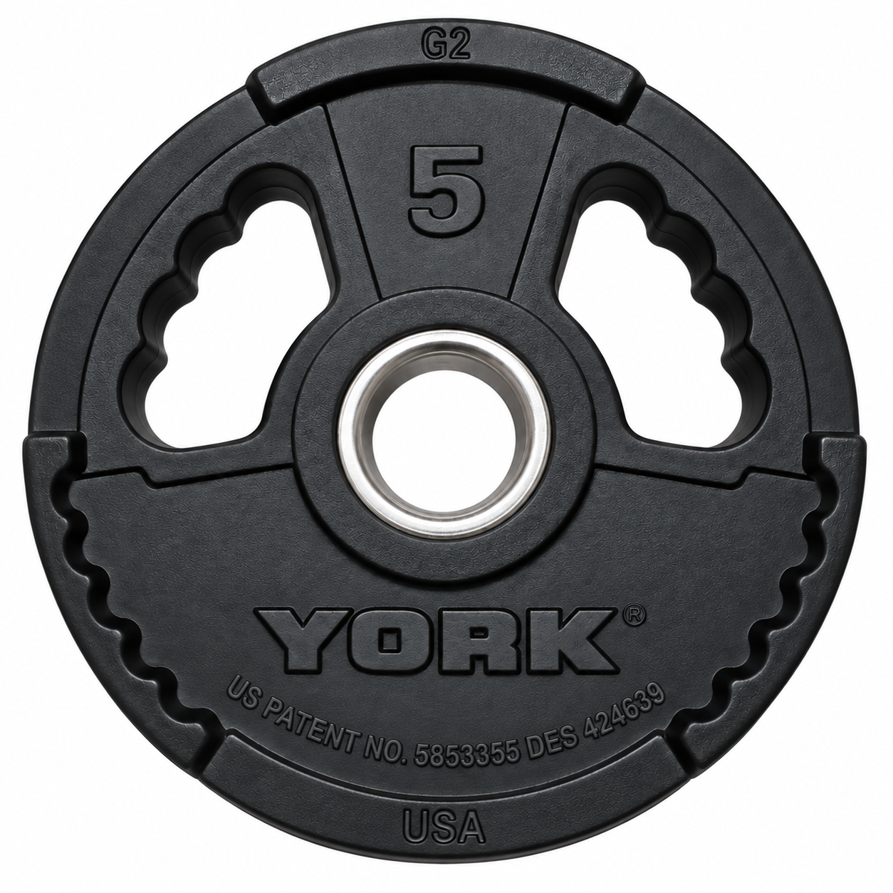 York Barbell G2 Rubber Olympic Weight Plates - Singles - Matte Black