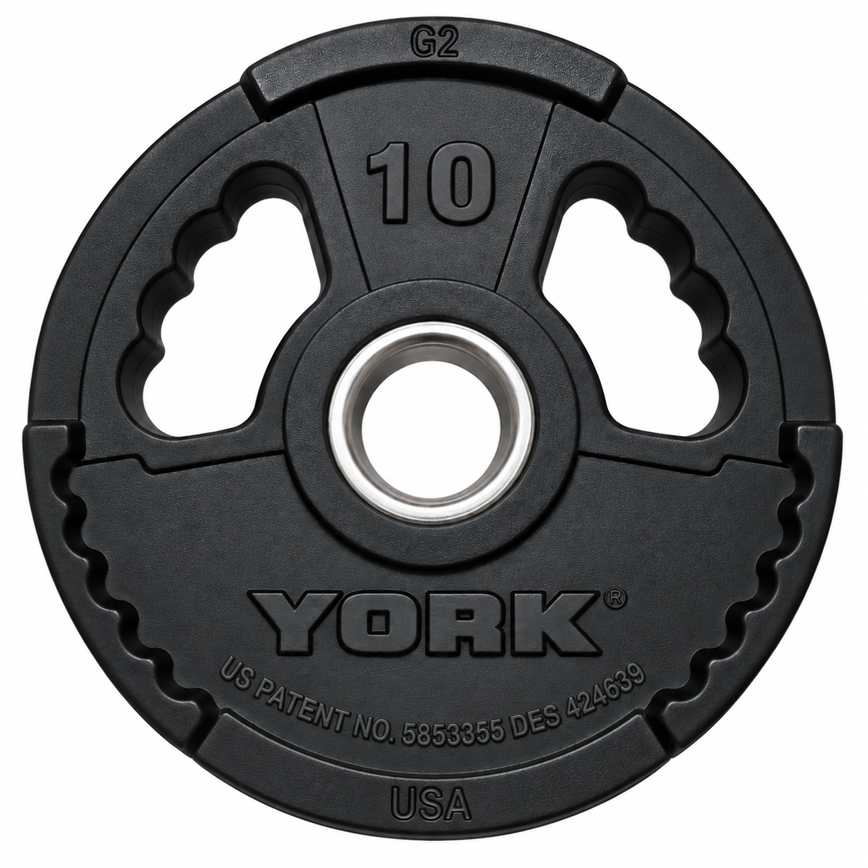 York Barbell G2 Rubber Olympic Weight Plates - Singles - Matte Black