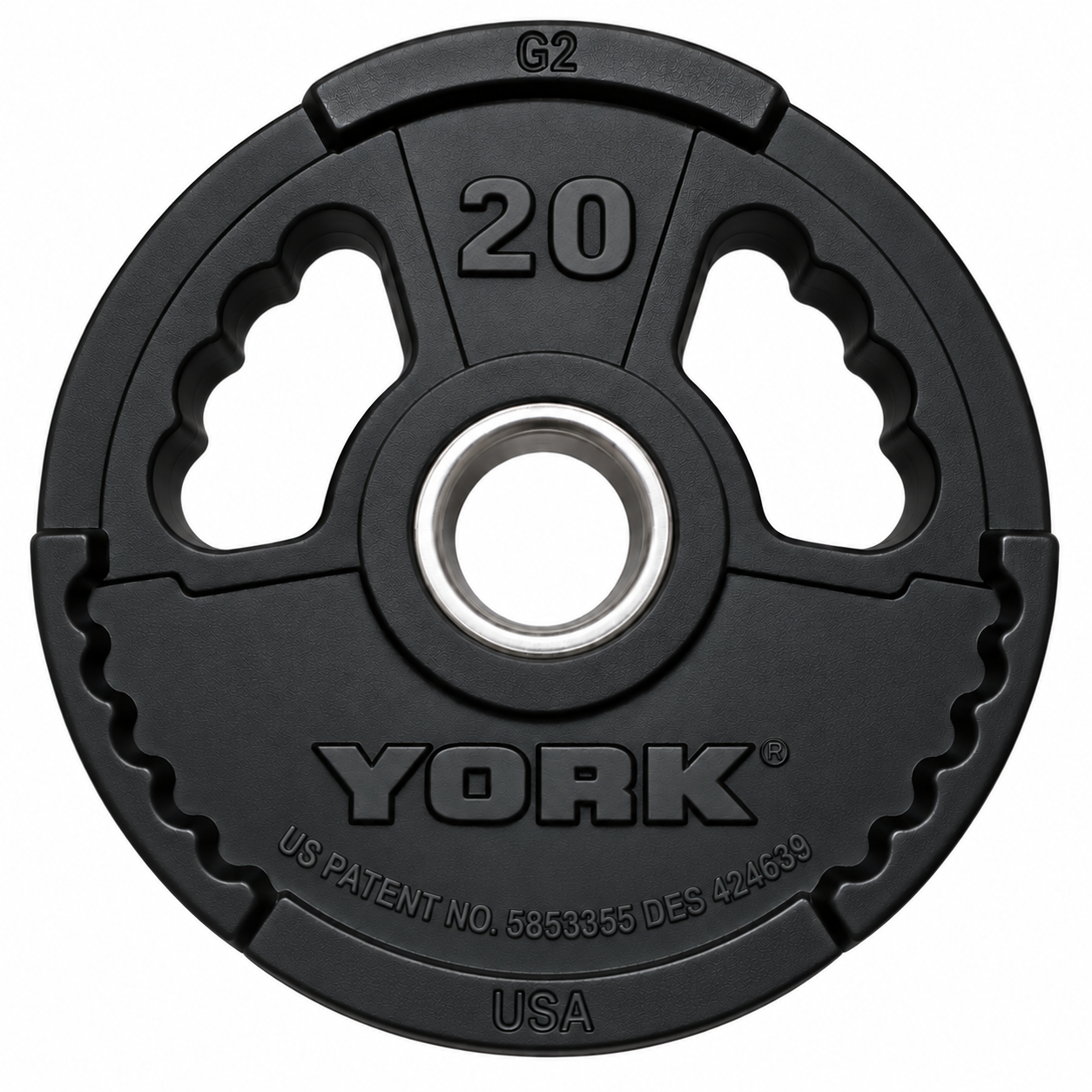 York Barbell G2 Rubber Olympic Weight Plates - Singles - Matte Black