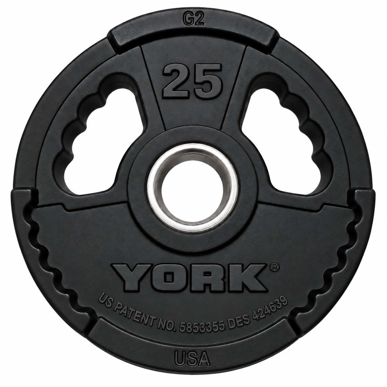 York Barbell G2 Rubber Olympic Weight Plates - Singles - Matte Black