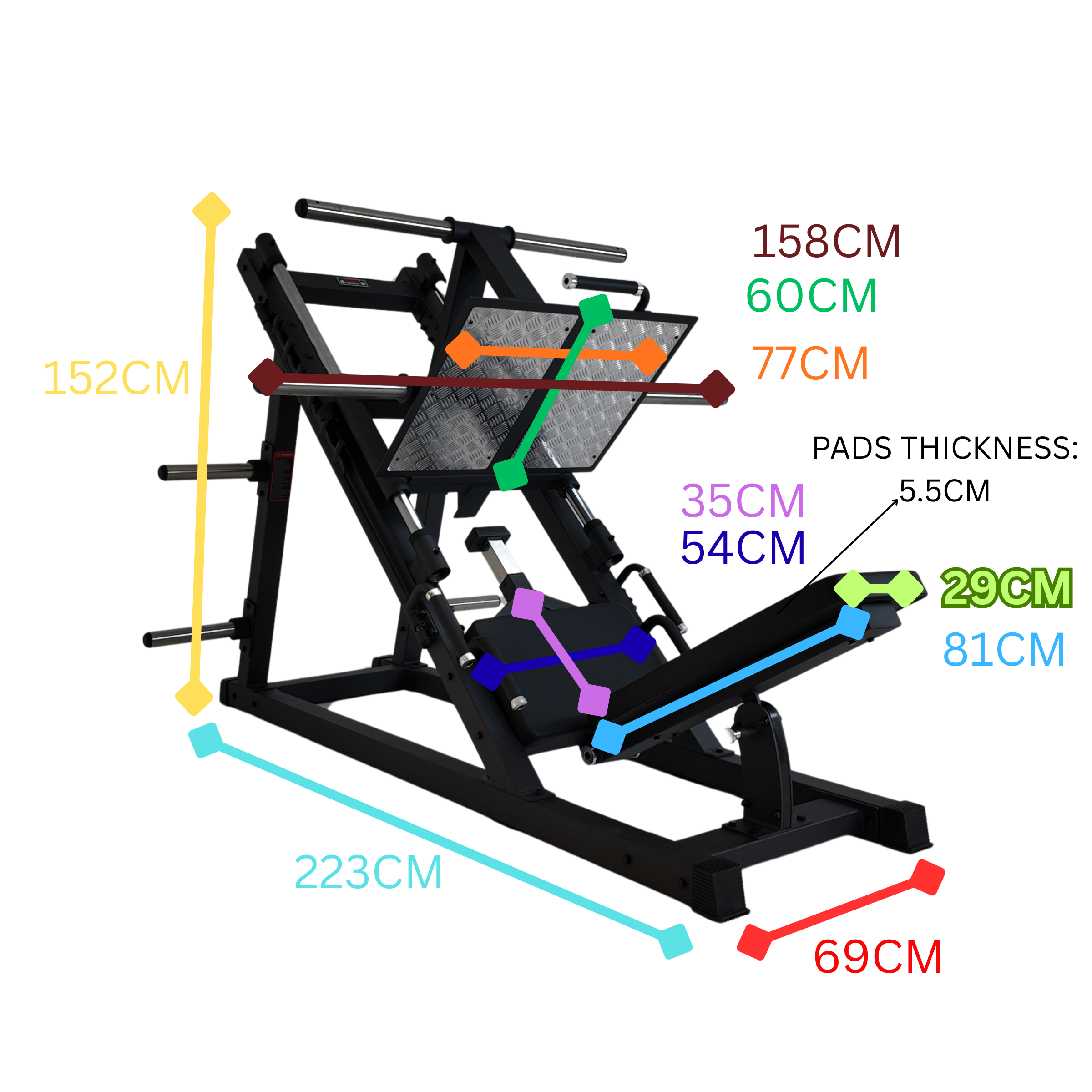 YORK BARBELL C32LP 45DEGREE LEG PRESS WITH WEIGHT PLATE STORAGE