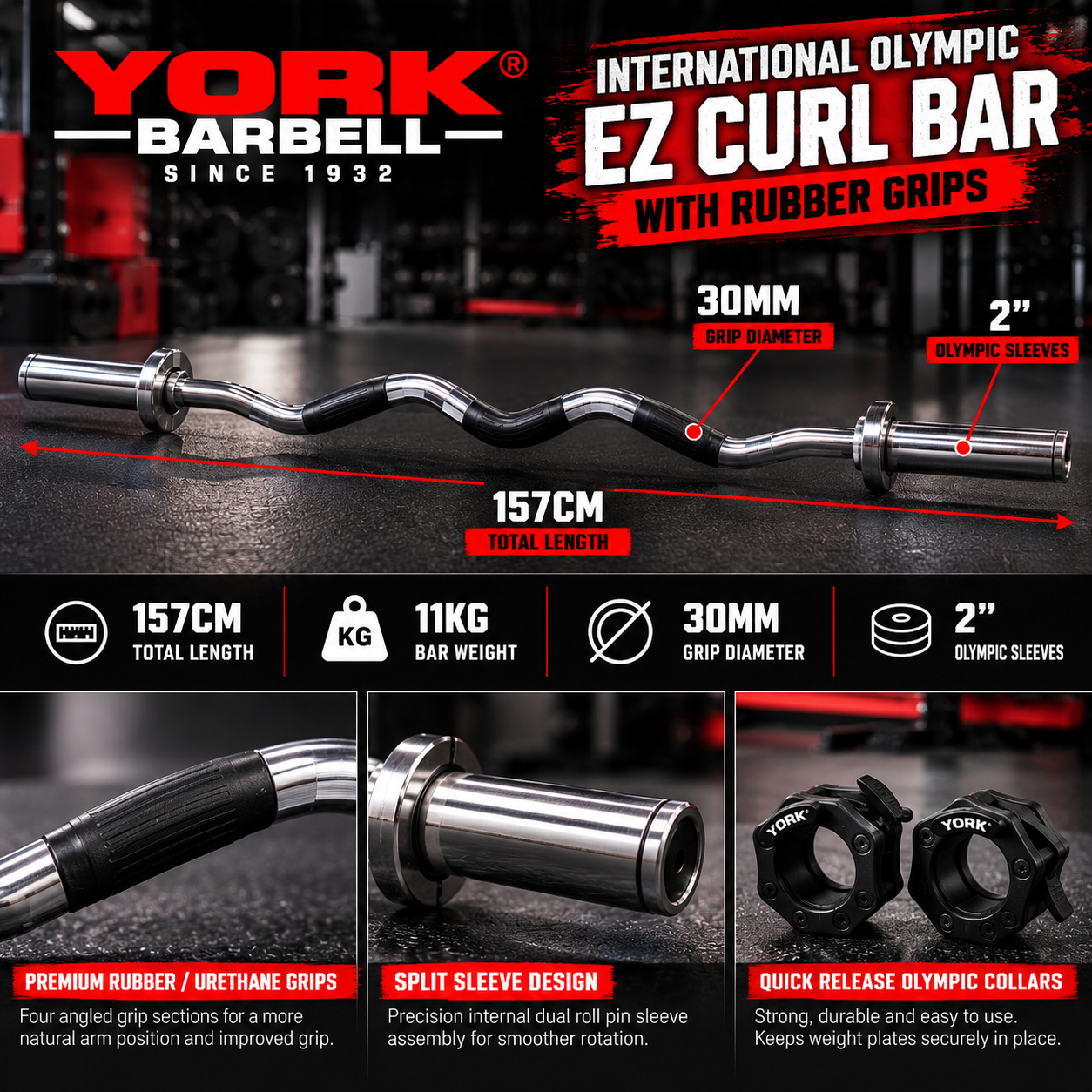 York Barbell C19CB Adjustable Seated 50kg Curl Bench Set Bundle