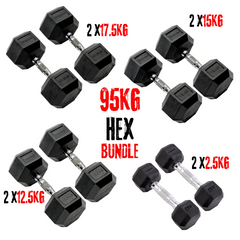 York Barbell PRO-Hex Dumbbells Bundle 95Kg set