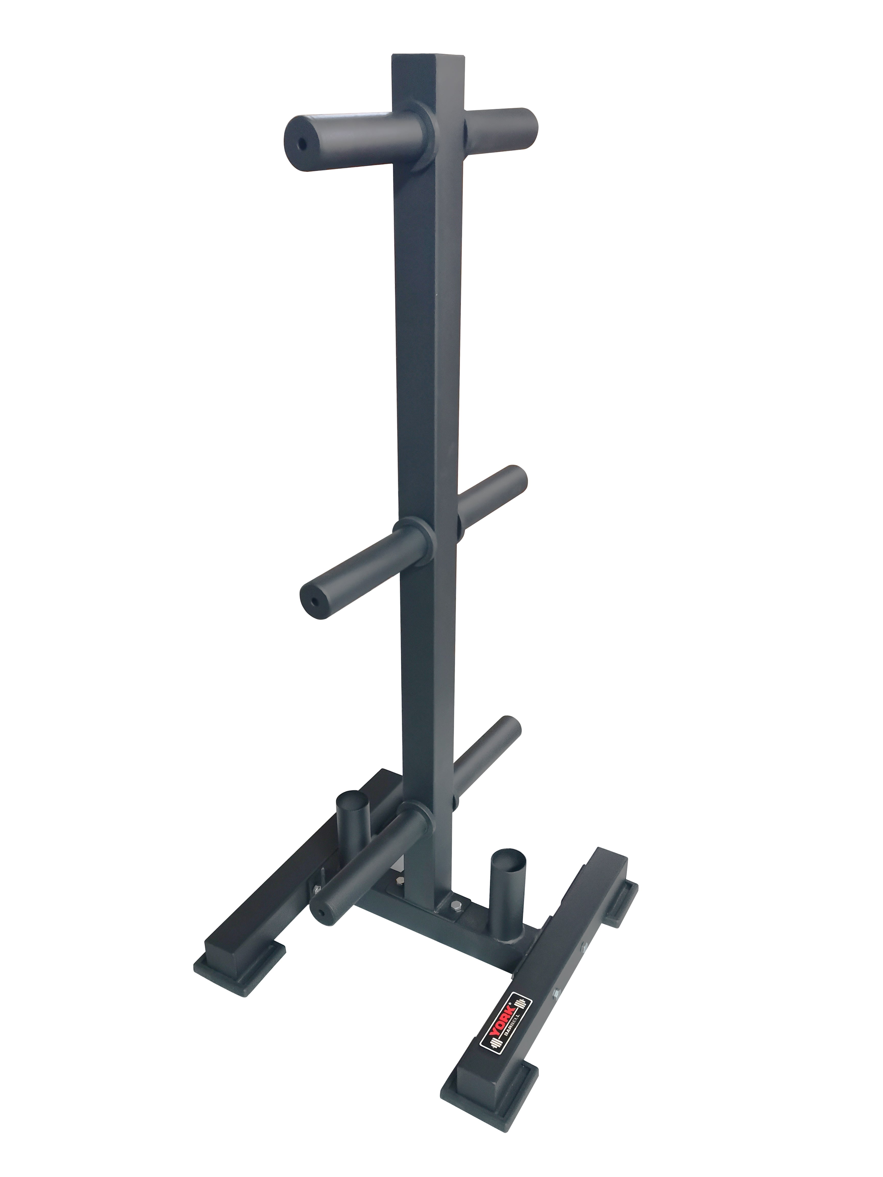 York Barbell Olympic Plate Tree Rack with 2 Olympic Bar Holders