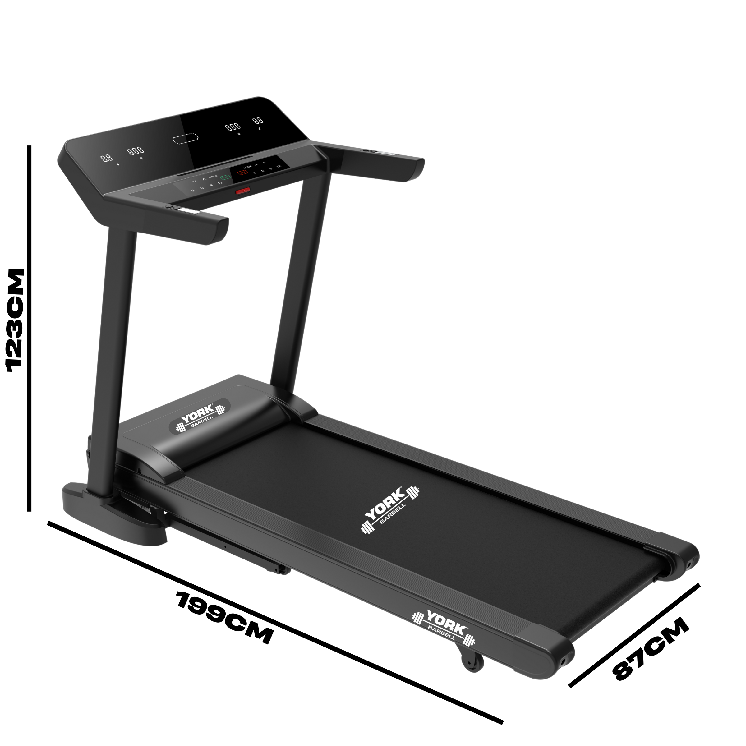 York Barbell HT9 Folding Treadmill LED display 22Km/H powered incline