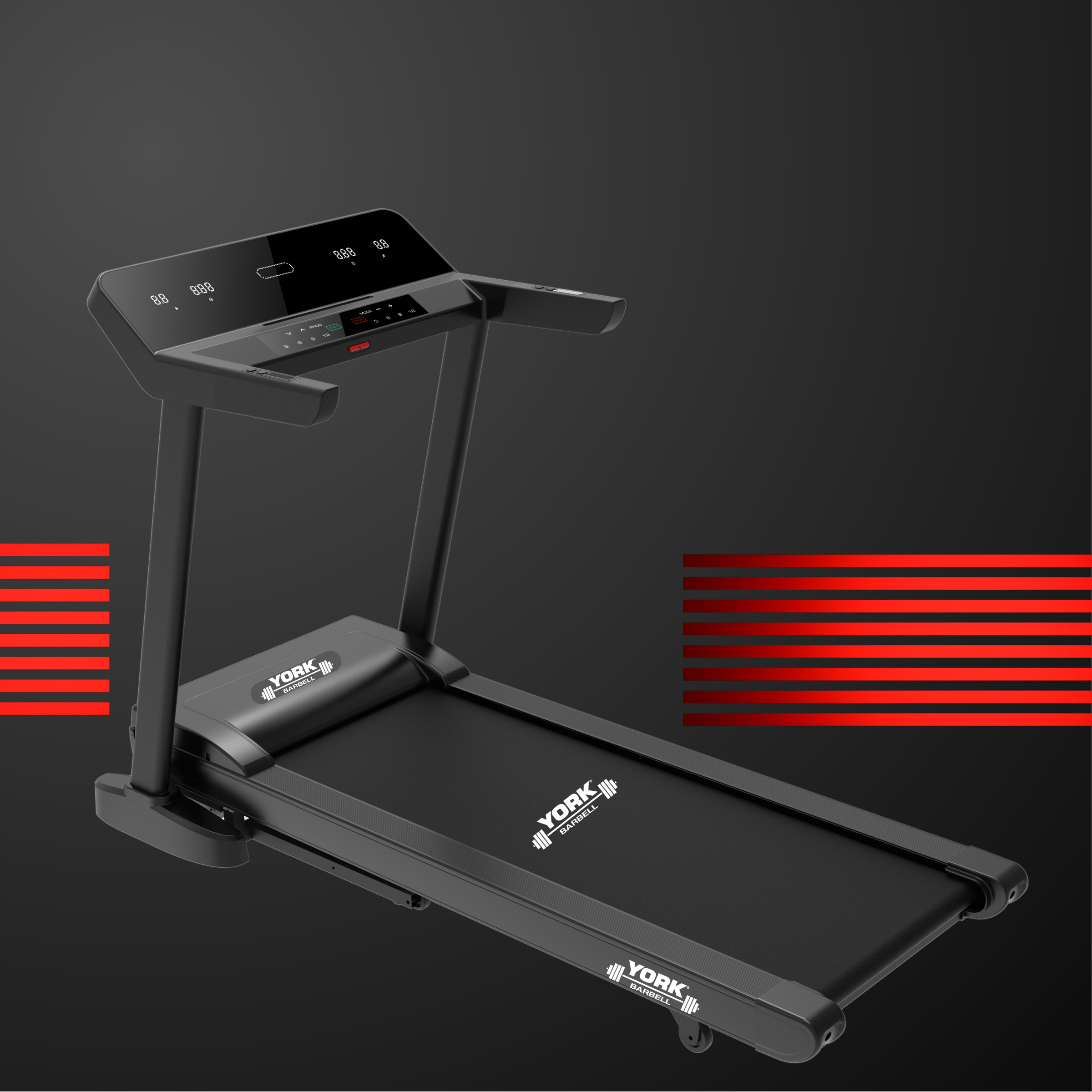 York Barbell HT9 Folding Treadmill LED display 22Km/H powered incline