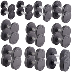 York Barbell PRO style round dumbbell + 2 X Rack Bundle 2.5kg – 50kg -Pairs