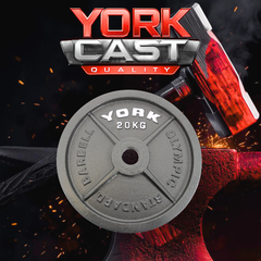 York Barbell Olympic 2" Hammertone Cast Iron Weight Plates - Singles
