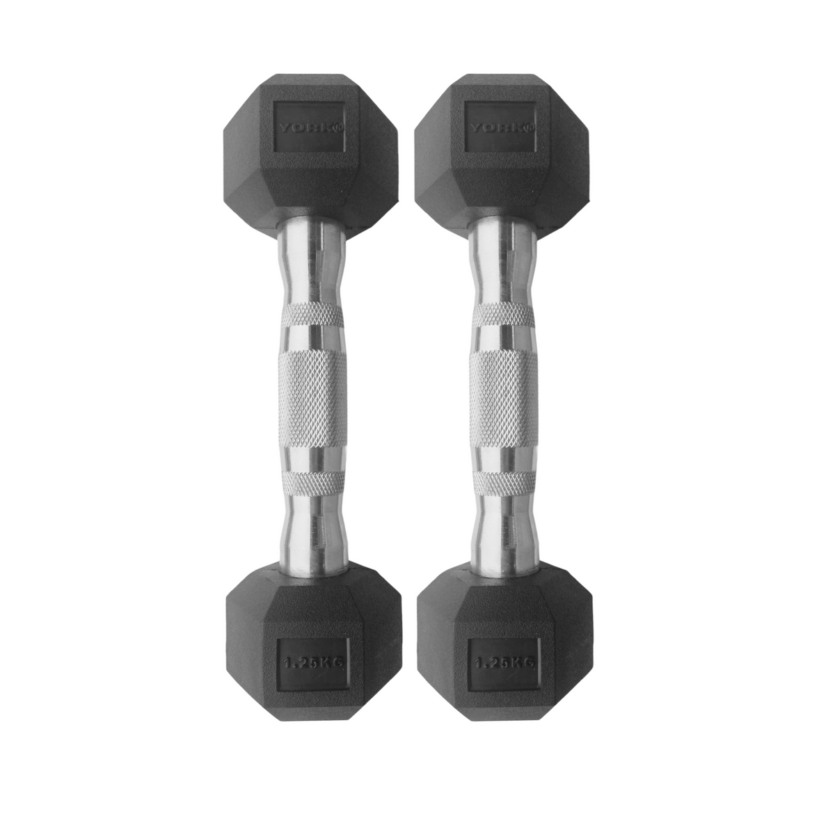 York Barbell 2.5kg Pro Hex Dumbbell Set  ( 2 x 1.25kg)