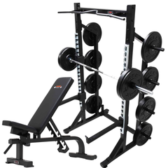 York Barbell C32HR Commercial 180KG Olympic Half Rack Bundle