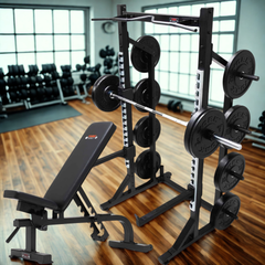 York Barbell C32HR Commercial 180KG Olympic Half Rack Bundle
