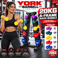 York Barbell 5-Pair A-Frame 20KG Dumbbell Bundle