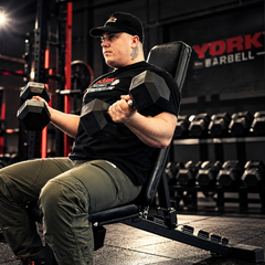 York Barbell 335KG PRO Hex Dumbbell & Rack and bench Bundle Set