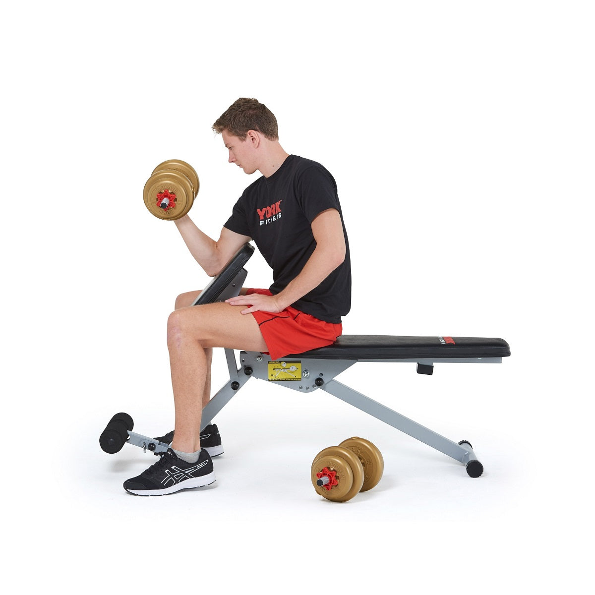 York Fitness Ultimate 13 in 1 Starter bench / Dumbbells/ Floor Mats Bundle
