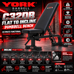 York Barbell C32DB Flat to Incline Dumbbell Bench