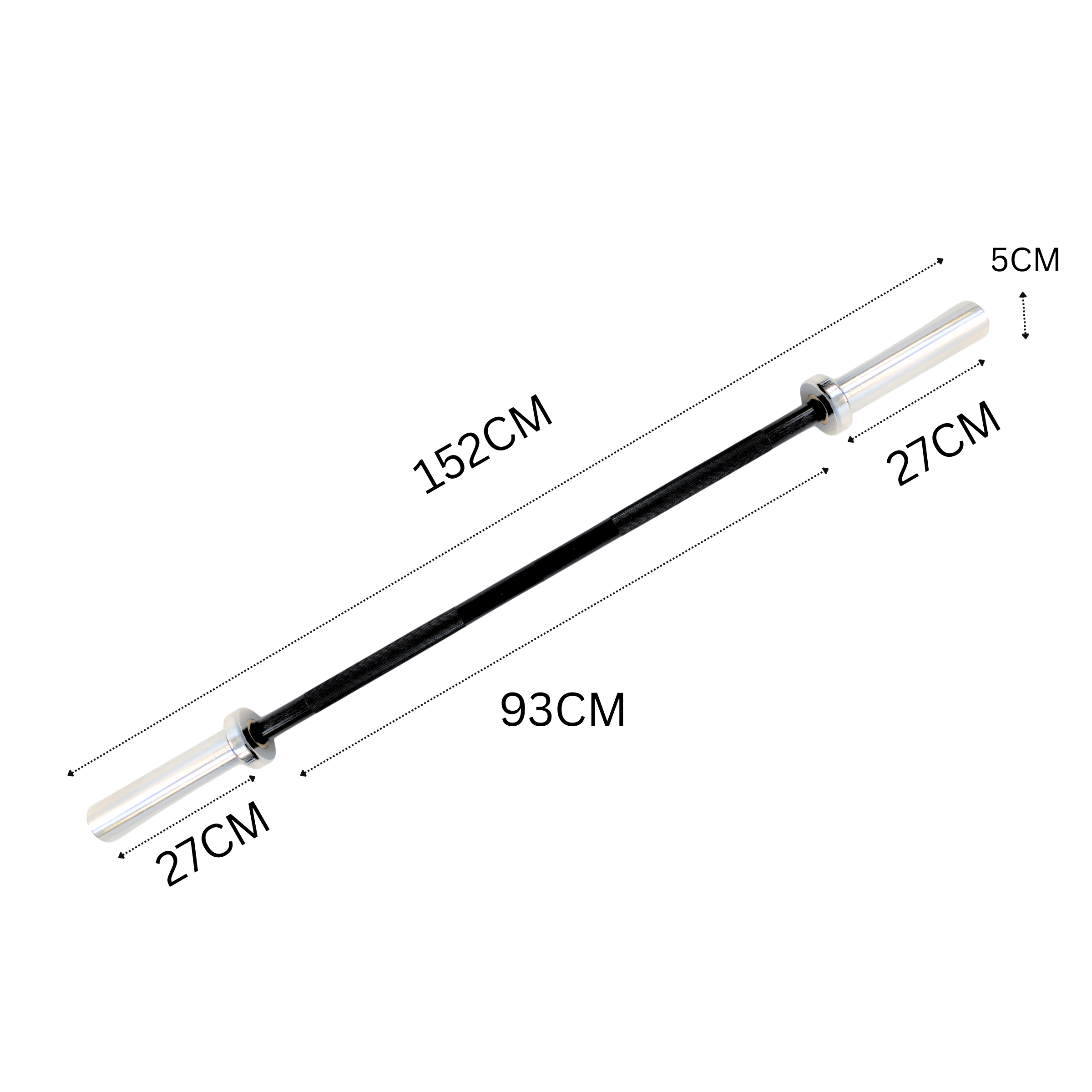 York Barbell 5ft Black Oxide Olympic Barbell (28mm)  - 250kg max