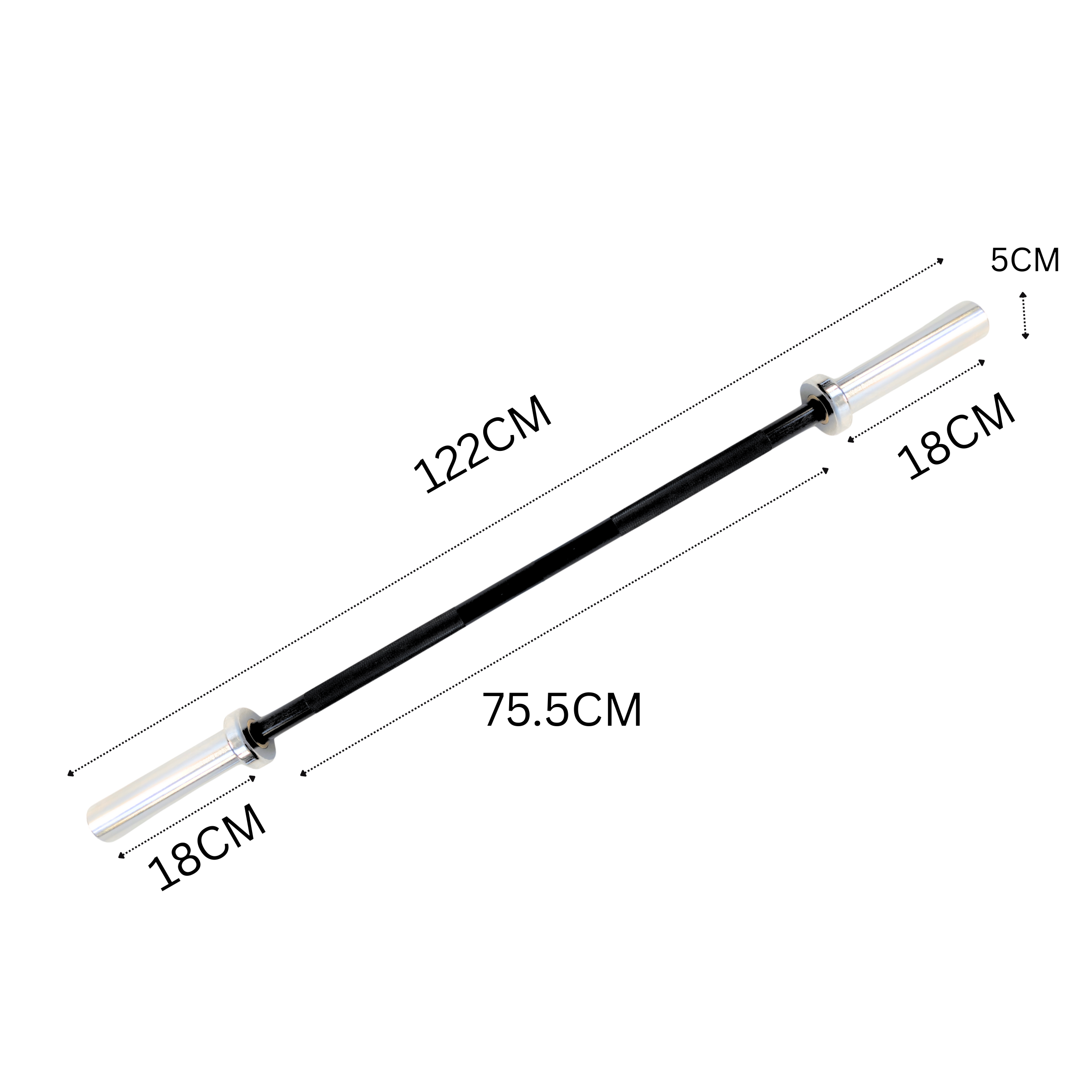 York Barbell 4ft Black Oxide Olympic Barbell (25mm)  - 200kg max