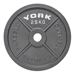 York Barbell Olympic 2" Hammertone Cast Iron Weight Plates, York Fitness