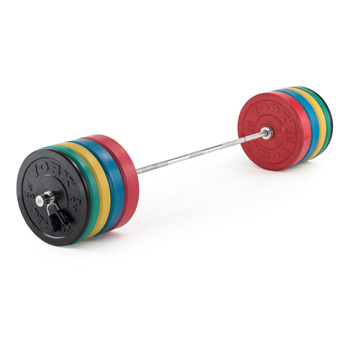 York Barbell Coloured Olympic Solid Rubber Bumper Plates, York Fitness